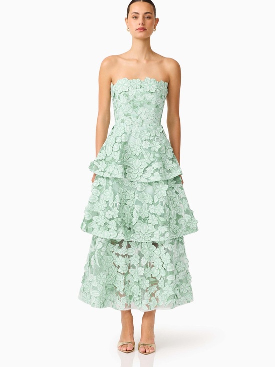 Elliatt Dresses & Skirts - ELLIATT Roseate Tiered Maxi Dress in Mint Green Size S Wedding Guest NWOT